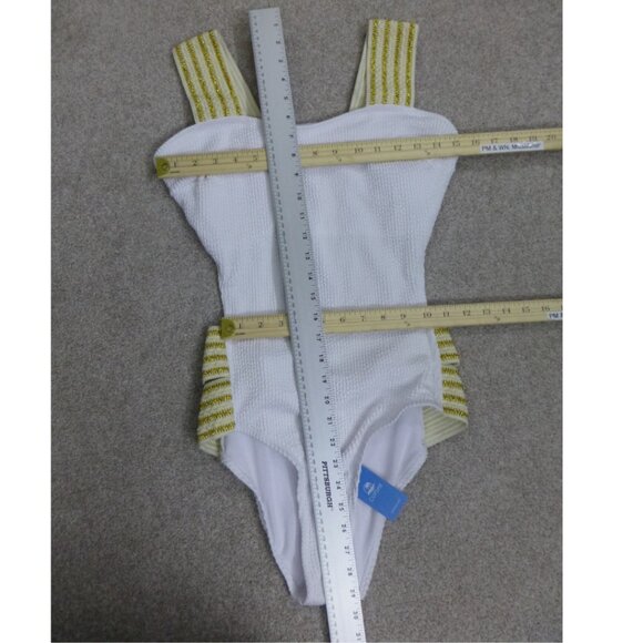 NWT Cupshe White and Gold Side Cut Outs One Piece Bathing Suit - Picture 12 of 15